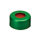 11mm Aluminum Crimp Seal (green) with Septa PTFE/Red Rubber, pk.1000